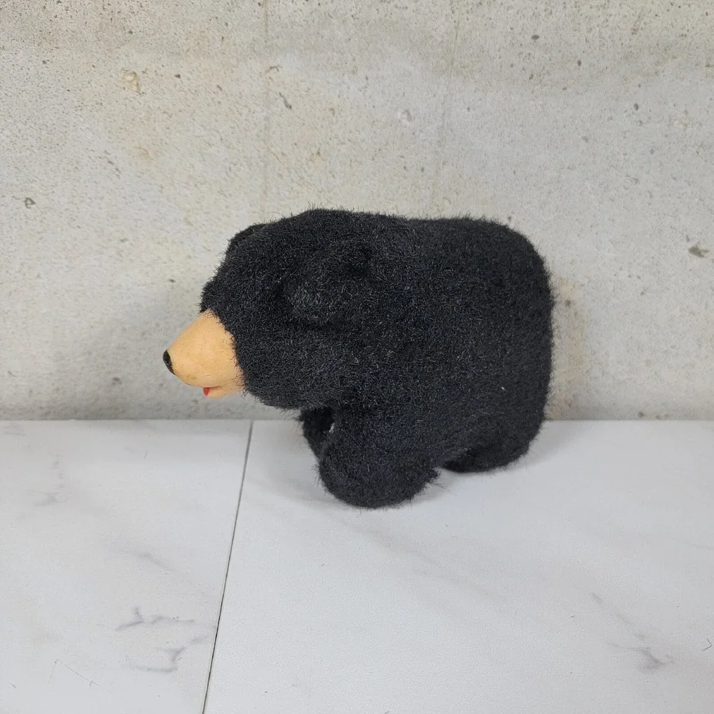 Vintage BLACK BEAR‎ Rubber Nose Plush Cork Filled